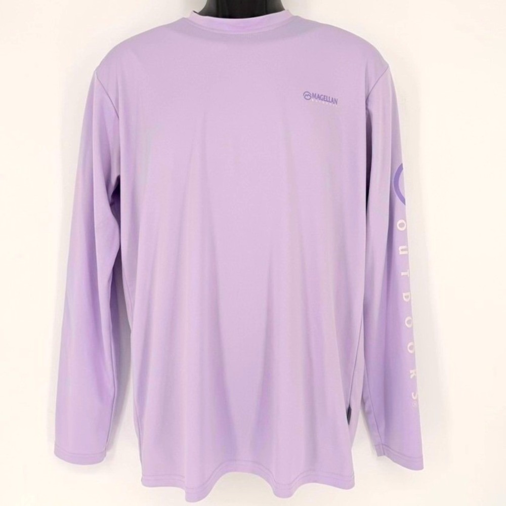 Magellan Outdoors Fish Gear Casting Crew Shirt Mens Small Purple Long Sleeve